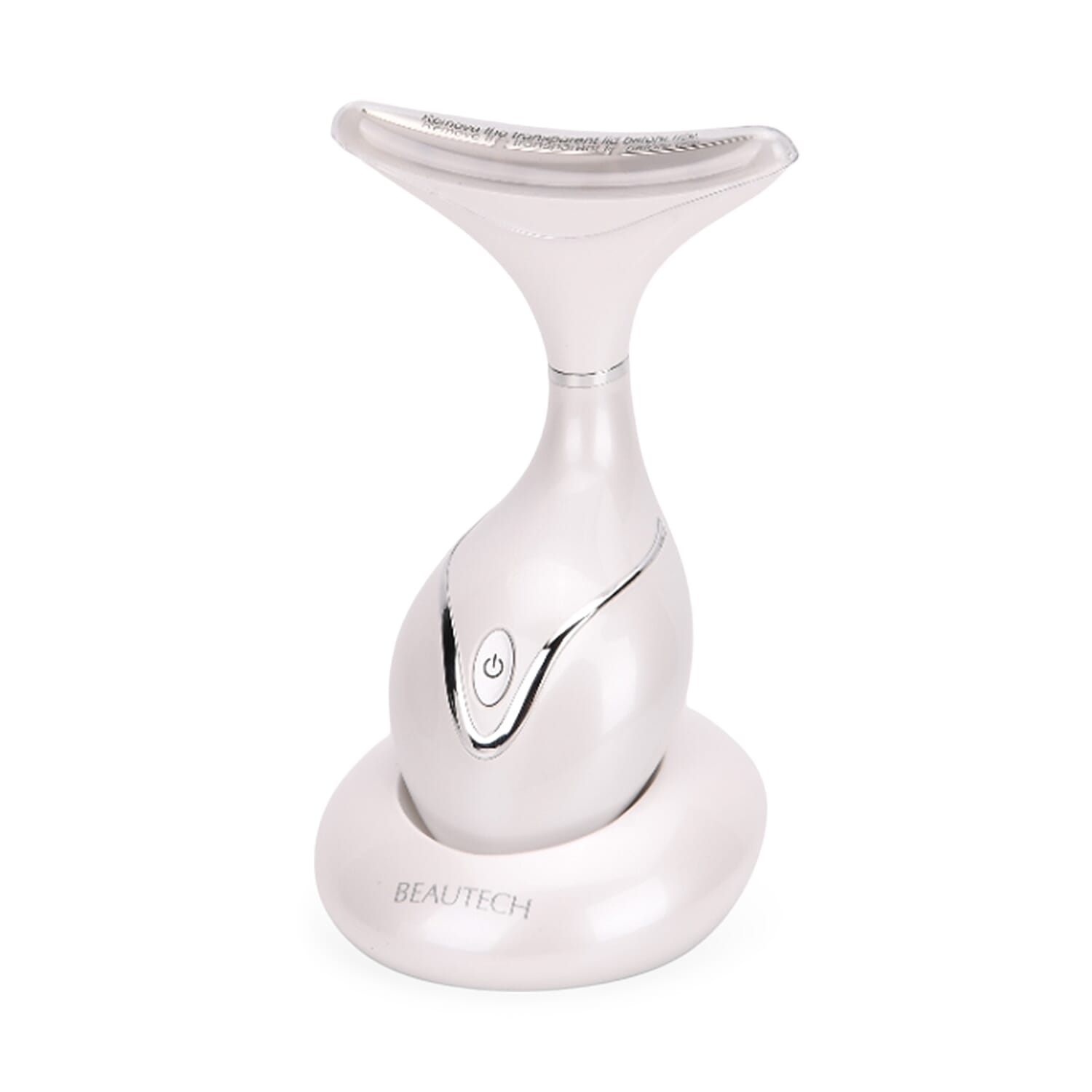 BEAUTECH Neck Massager- 6-in-1 Therapy with EMS, Red-Blue-Green Light, Heating, Vibration, & Intelligent Sensor - White