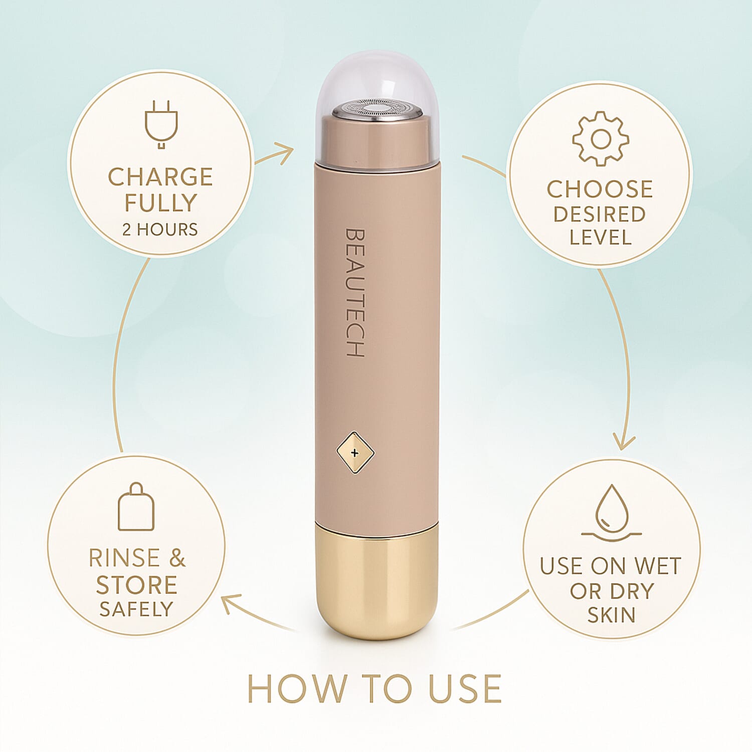 BEAUTECH - Double Head Hair Remover - 6-Level Waterproof, High-Speed & Type-C Rechargeable