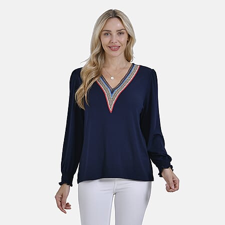 & Maisi V-Neck Lace Blouse