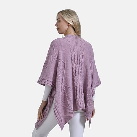 - Maisi Cozy Cable Knitted Cardigan (One Size, 8 To 24) - Mauve