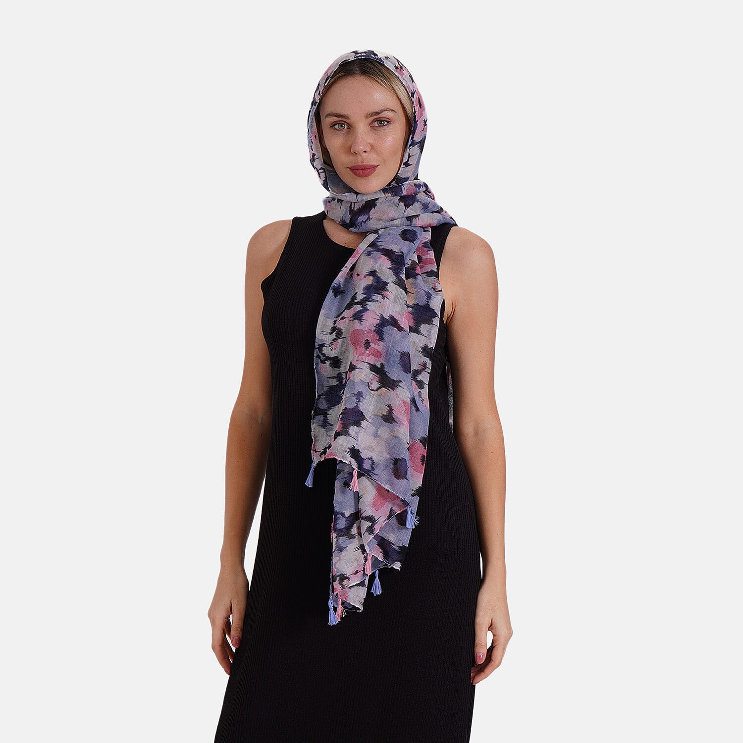 Set of 2 Printed Scarf Grey - Green Set of 2 Printed Scarf Grey - Green