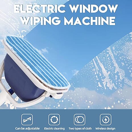 Homesmart Cordless Floor, Surface - Window Cleaner with Vibration Power - Blue - White