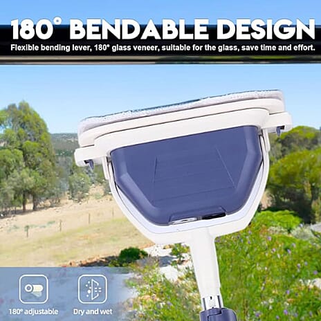 Homesmart Cordless Floor, Surface - Window Cleaner with Vibration Power - Blue - White