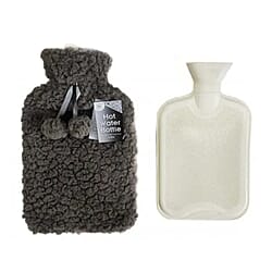 Must Have - Faux Fur 2 Liter Water Bottle with Soft Teddy Plush Cover - White