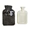 Must Have - Faux Fur 2 Litre Water Bottle with Soft Teddy Plush Cover - Cream