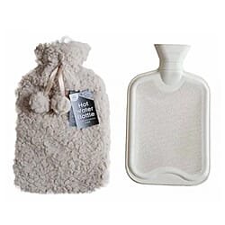 Must Have - Faux Fur 2 Liter Water Bottle with Soft Teddy Plush Cover - White