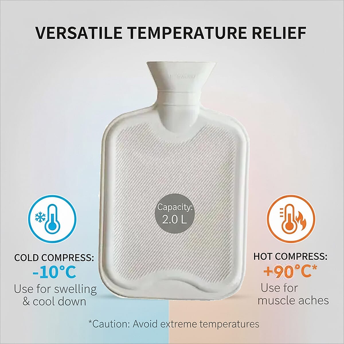 Must Have - Faux Fur 2 Litre Water Bottle with Soft Teddy Plush Cover - Cream