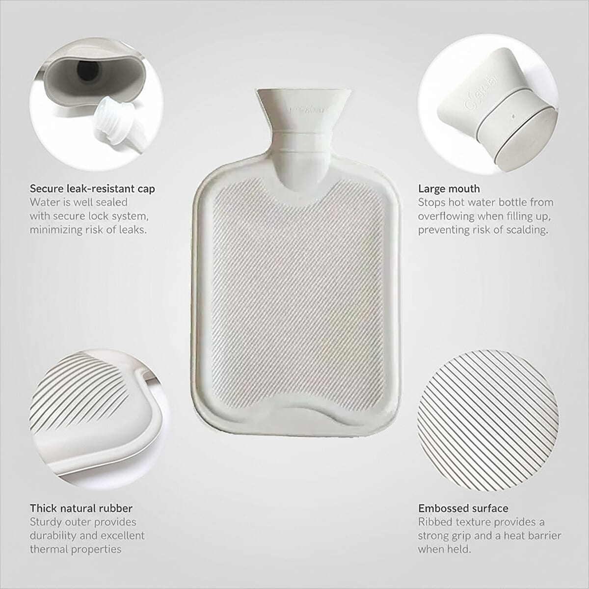 Must Have - Faux Fur 2 Litre Water Bottle with Soft Teddy Plush Cover - Cream