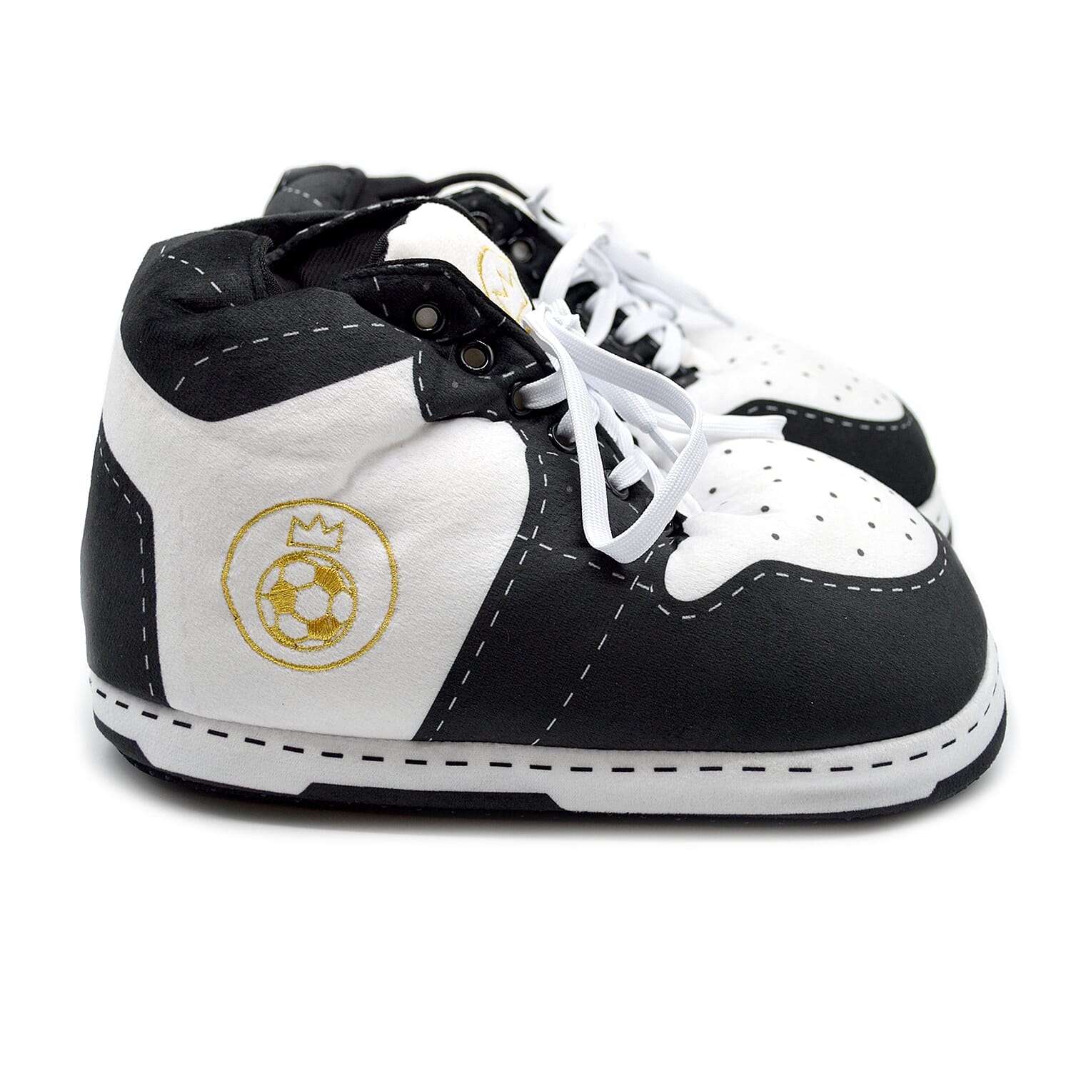 Baffies Krazy Kicks Football Pro Gold Design Embroidered Slippers