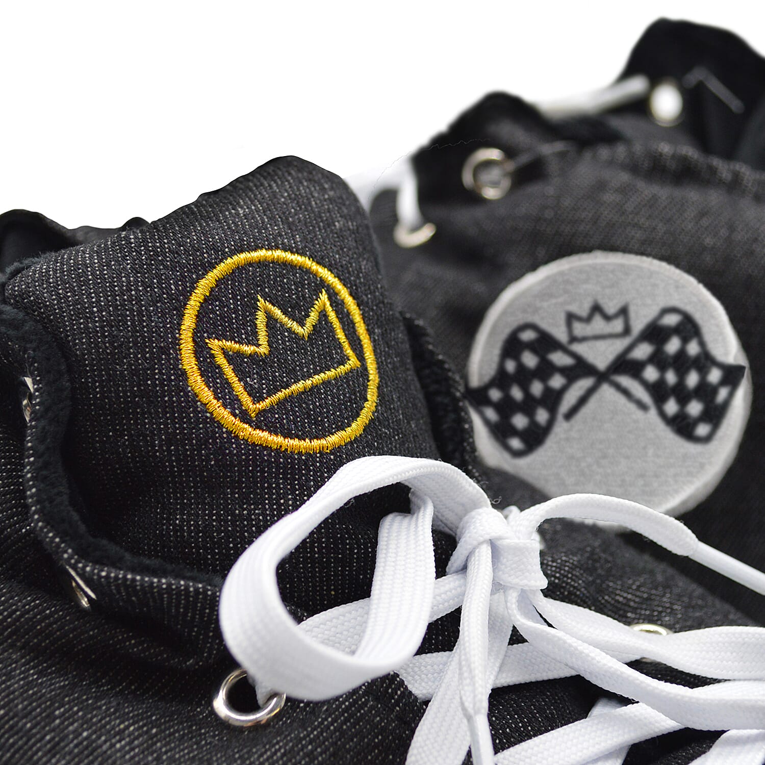 Mens Slipper (Size Large) - Black White