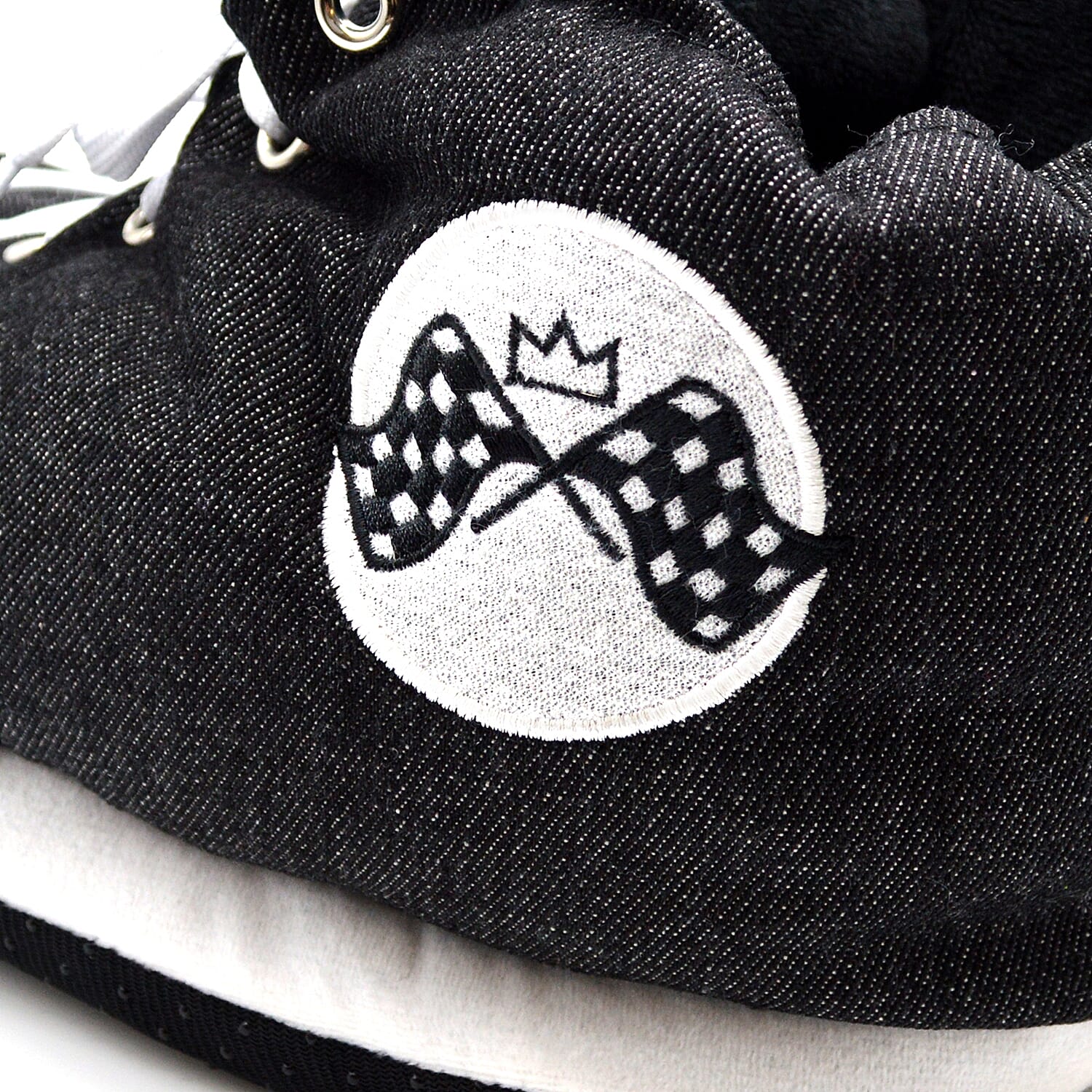 Mens Slipper (Size Large) - Black White