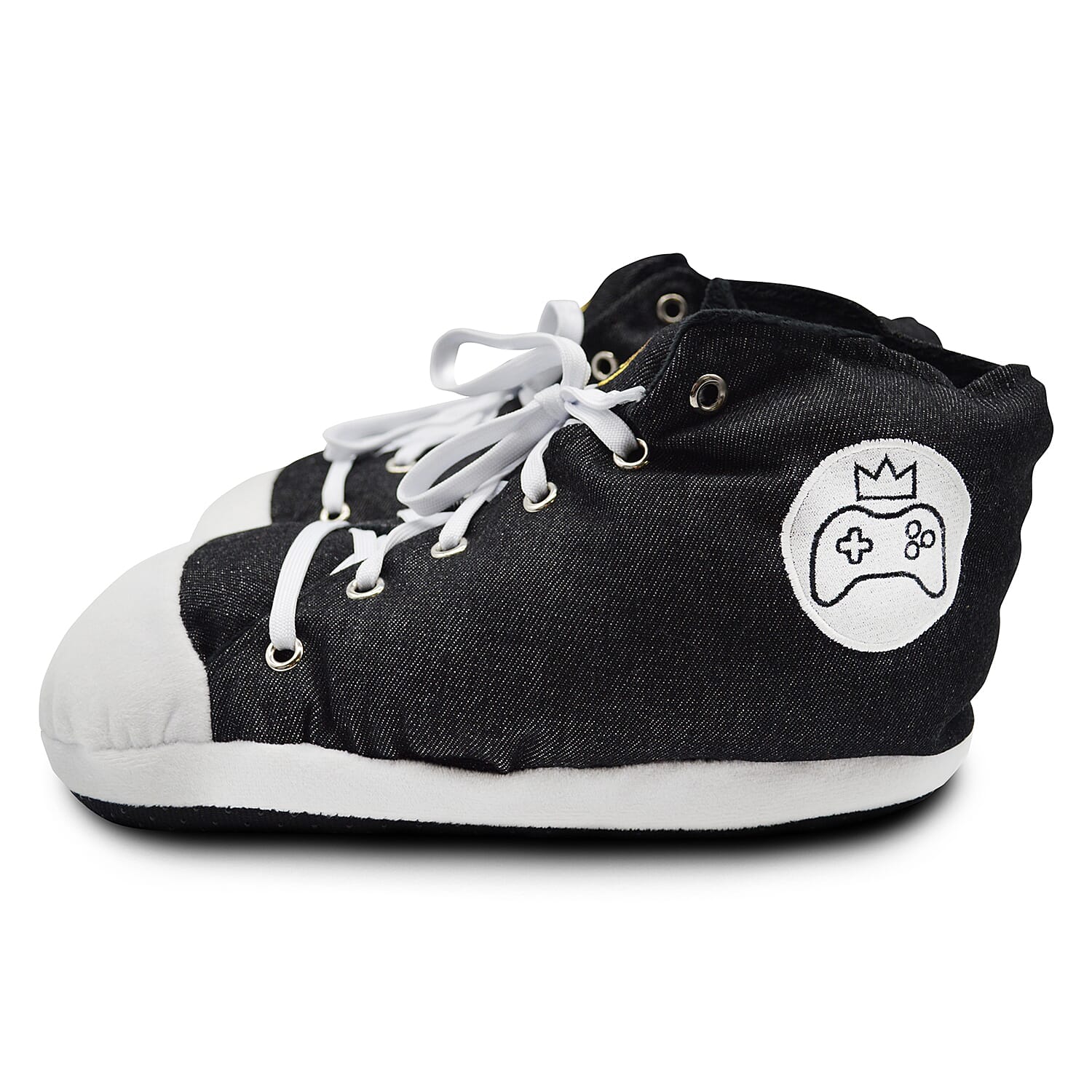 Mens Slipper (Size Large) - Black White