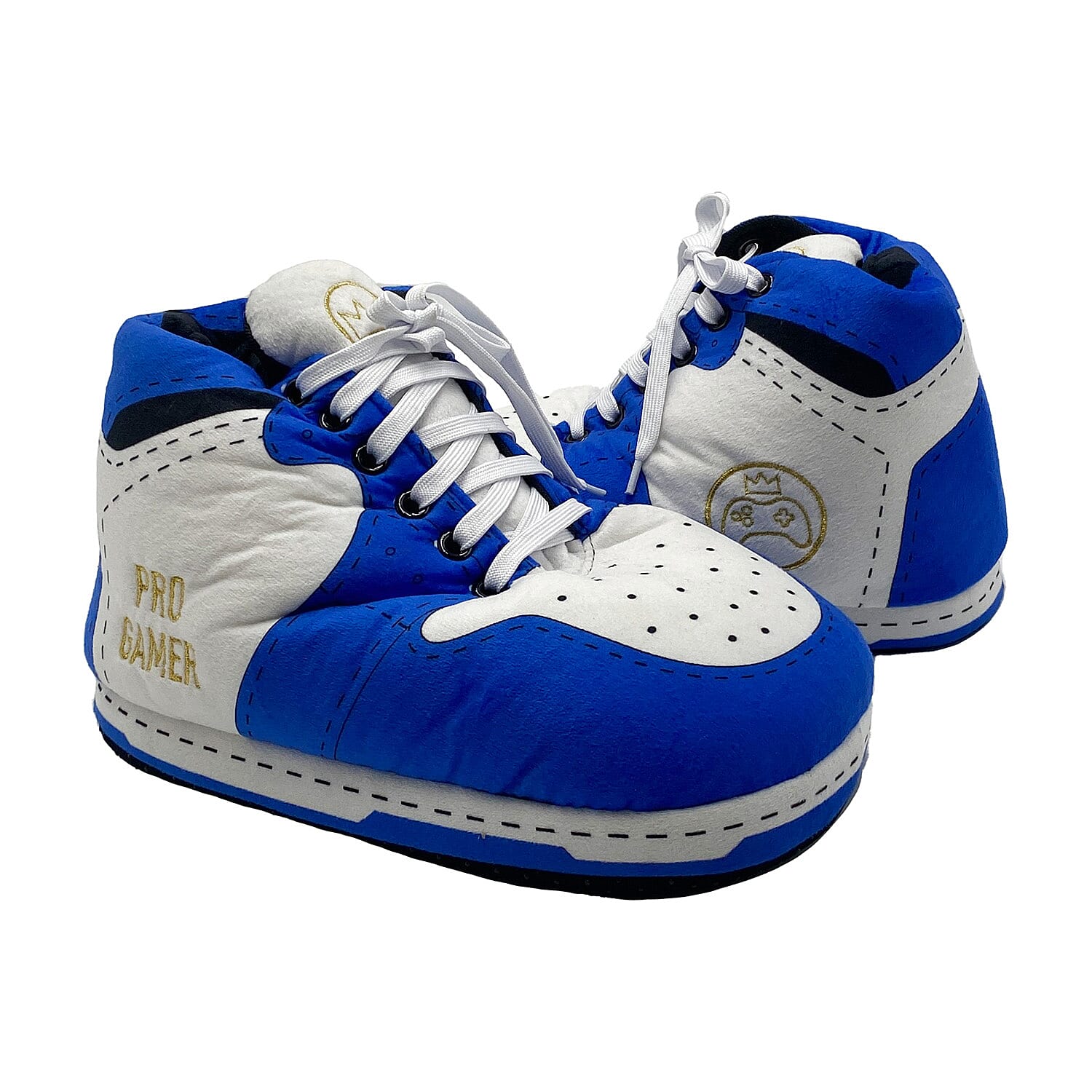 Baffies Krazy Kicks Football Pro Gold Design Embroidered Slippers