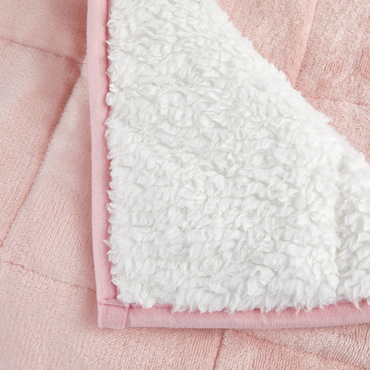 Super Soft and Fluffy Sherpa Fleece Weighted Blanket - Reassuring Weight - 6.9kg (Size 203x150cm) - Blush Pink