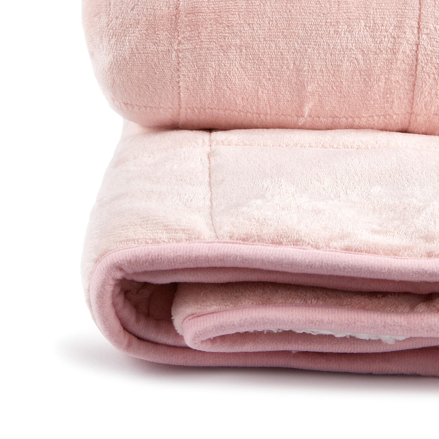 Super Soft and Fluffy Sherpa Fleece Weighted Blanket - Reassuring Weight - 6.9kg (Size 203x150cm) - Blush Pink