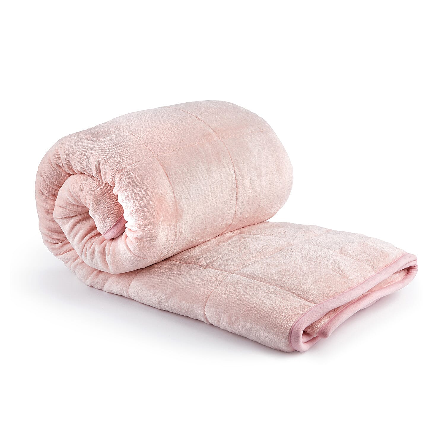 Super Soft and Fluffy Sherpa Fleece Weighted Blanket - Reassuring Weight - 6.9kg (Size 203x150cm) - Blush Pink