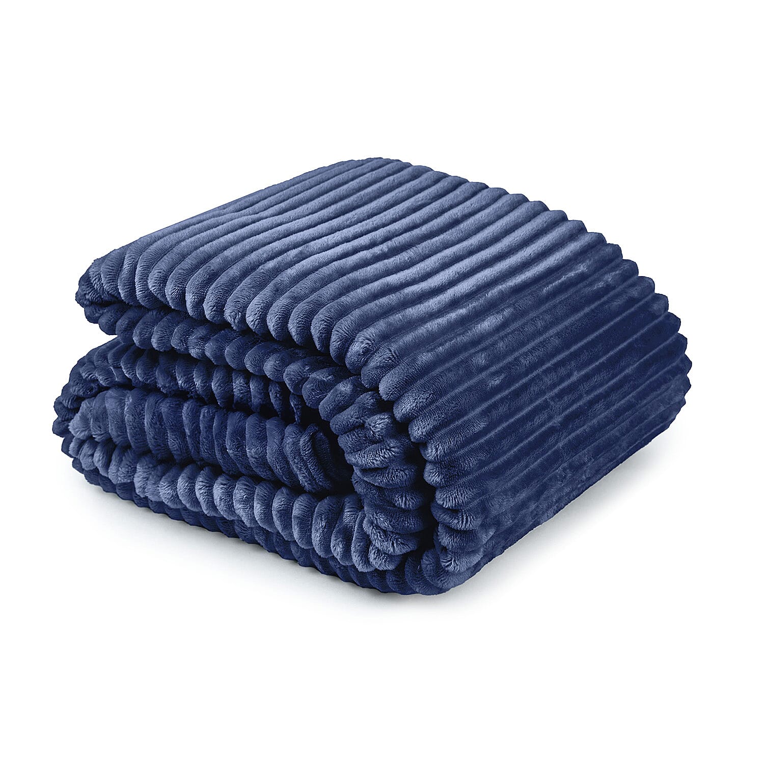 Dakota Super Soft Flannel Fleece Throw Blanket (Size 180x140 cm) - Navy