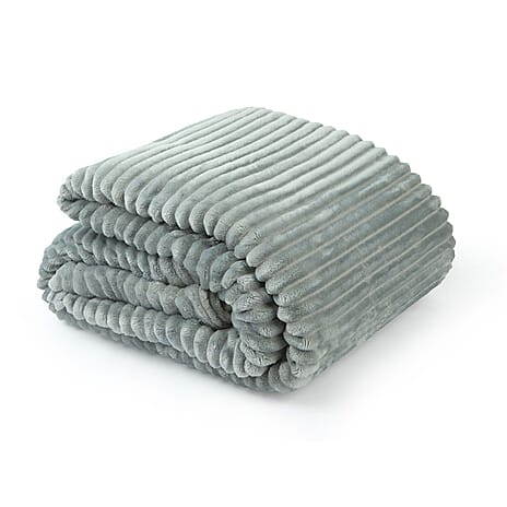 Dakota Super Soft Flannel Fleece Throw Blanket (Size 180x140 cm) - Silver