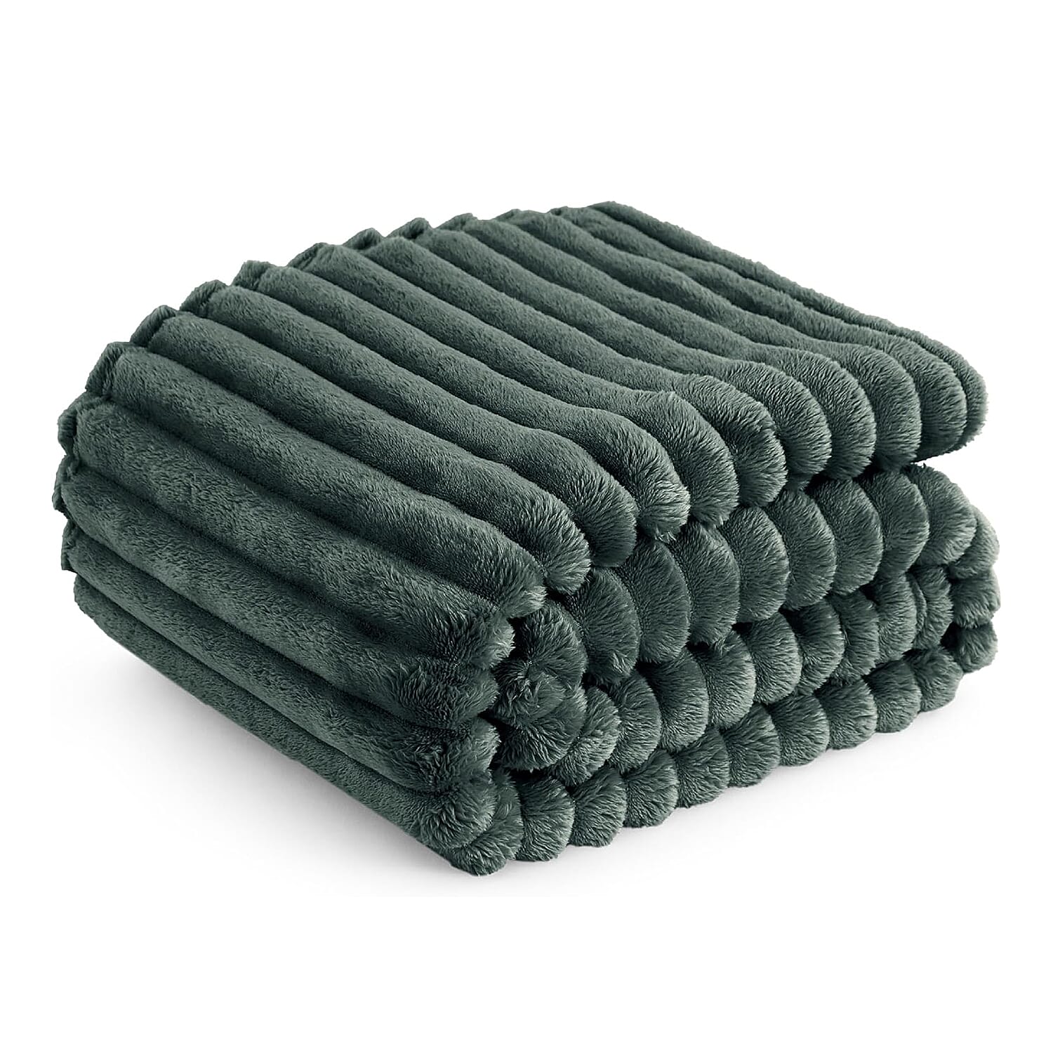 Dakota Super Soft Flannel Fleece Throw Blanket (Size 180x140 cm) - Emerald Green