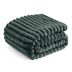 Dakota Super Soft Flannel Fleece Throw Blanket (Size 180x140) - Charcoal Grey