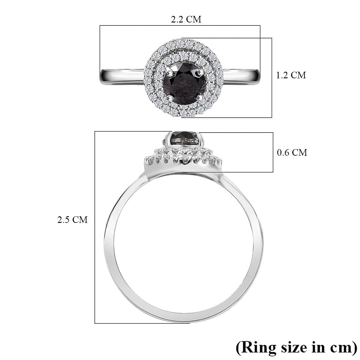 9K White Gold Black Diamond & White Diamond Ring 1.00 Ct. 9K White Gold Black Diamond & White Diamond Ring 1.00 Ct.