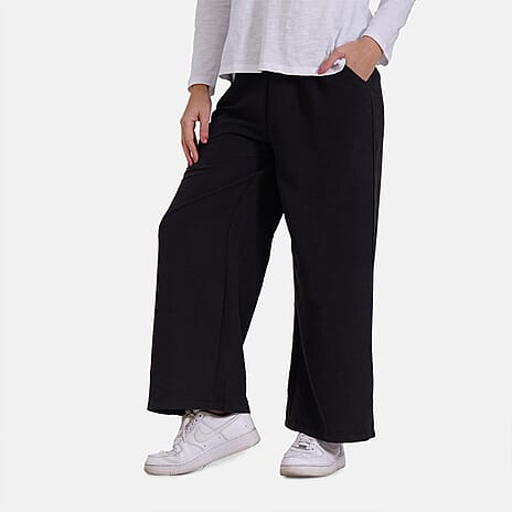 La Marey Womens Wide Leg Lounge High Waist Trouser (Size S) - Black
