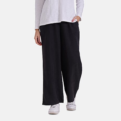 La Marey Womens Wide Leg Lounge High Waist Trouser (Size S) - Black