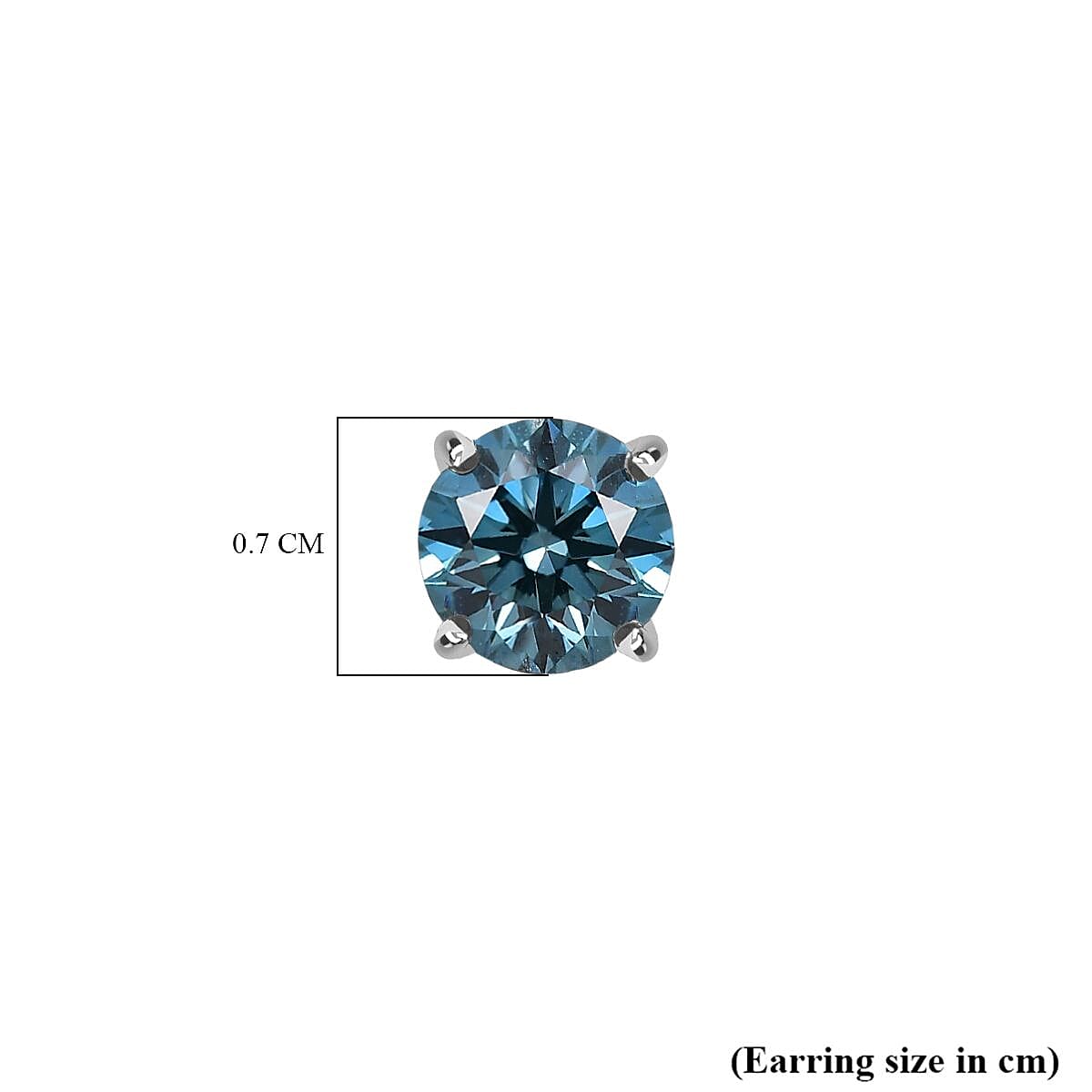 Luxuriant - 950 Platinum SGL Certified Lab Grown (VS) Blue Diamond Solitaire Studs with Screw Back Earring 1.01 Ct.