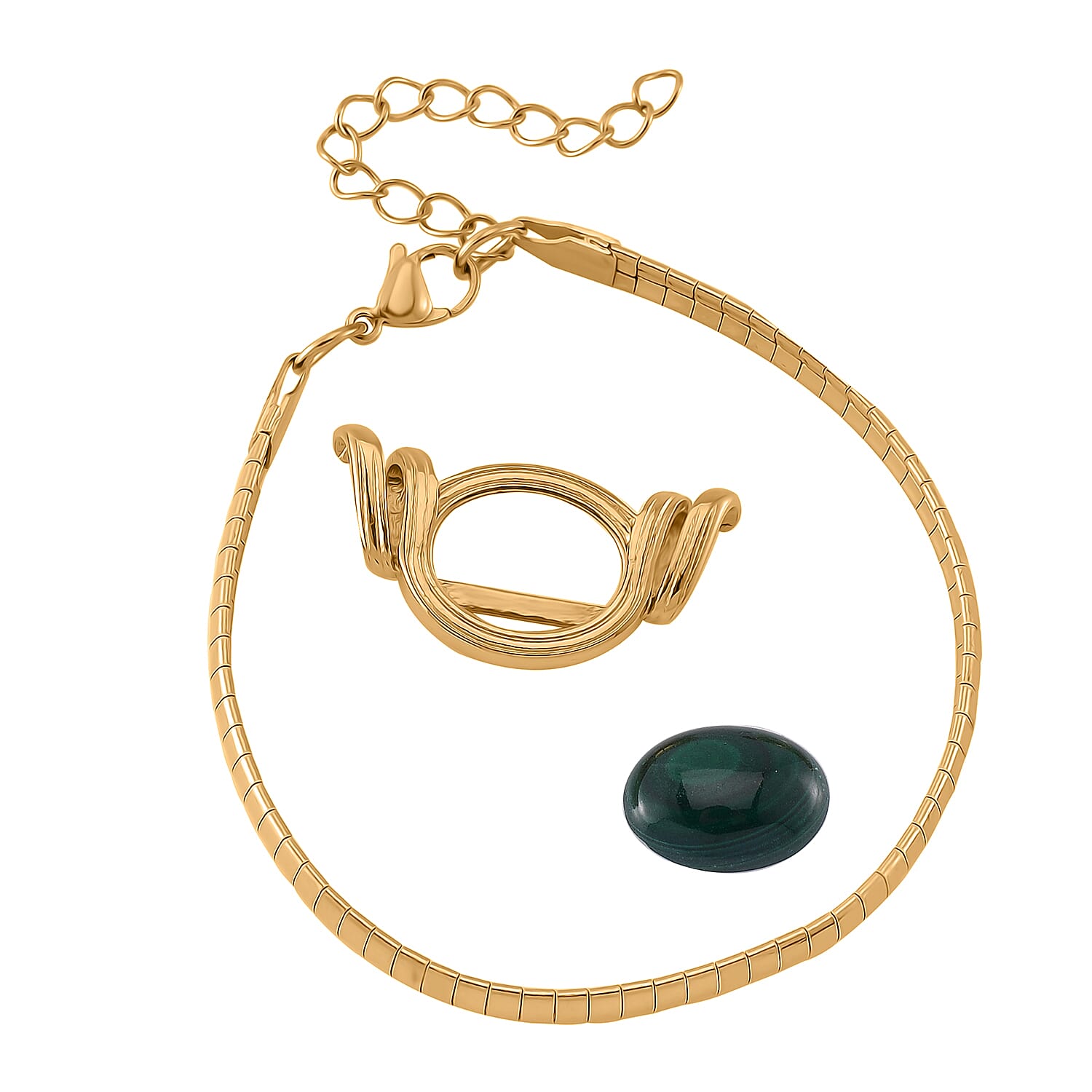 Lapis Lazuli & Interchangeable Multi Gemstones Bracelet with Lobster Clasp (Size - 7.5-2 Ext) in Yellow Tone 59.50 Ct