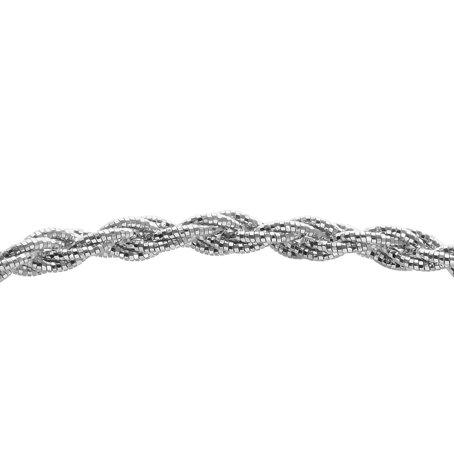 Italian Made - Rhodium Overlay Sterling Silver Rope Necklace (Size - 18) With Lobster Clasp, Silver Wt. 27.17 Gms