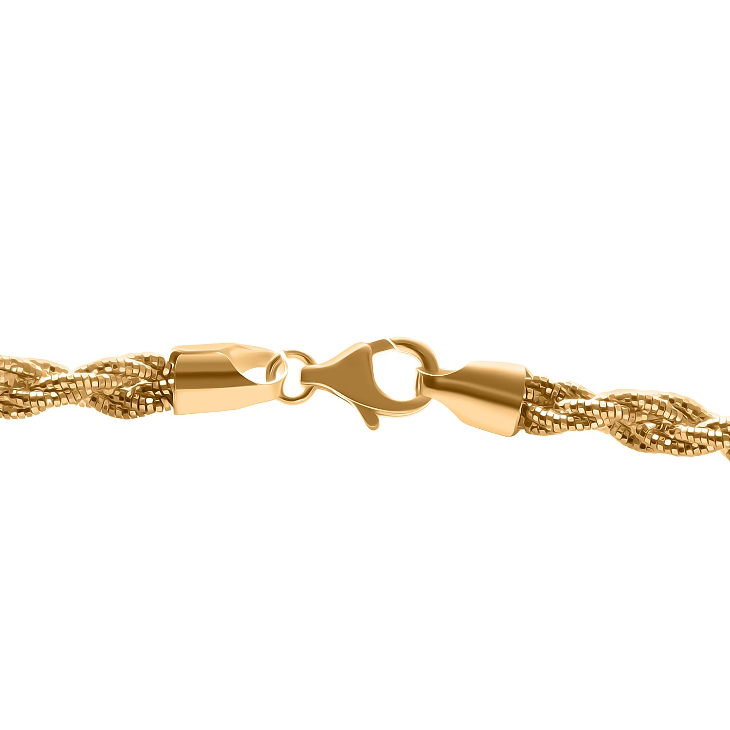 Italian Made - Yellow Gold Plated Sterling Silver Rope Necklace (Size - 18) With Lobster Clasp, Silver Wt. 27.25 Gms