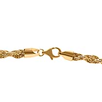 Italian Made - Yellow Gold Plated Sterling Silver Rope Necklace (Size - 18) With Lobster Clasp, Silver Wt. 27.25 Gms