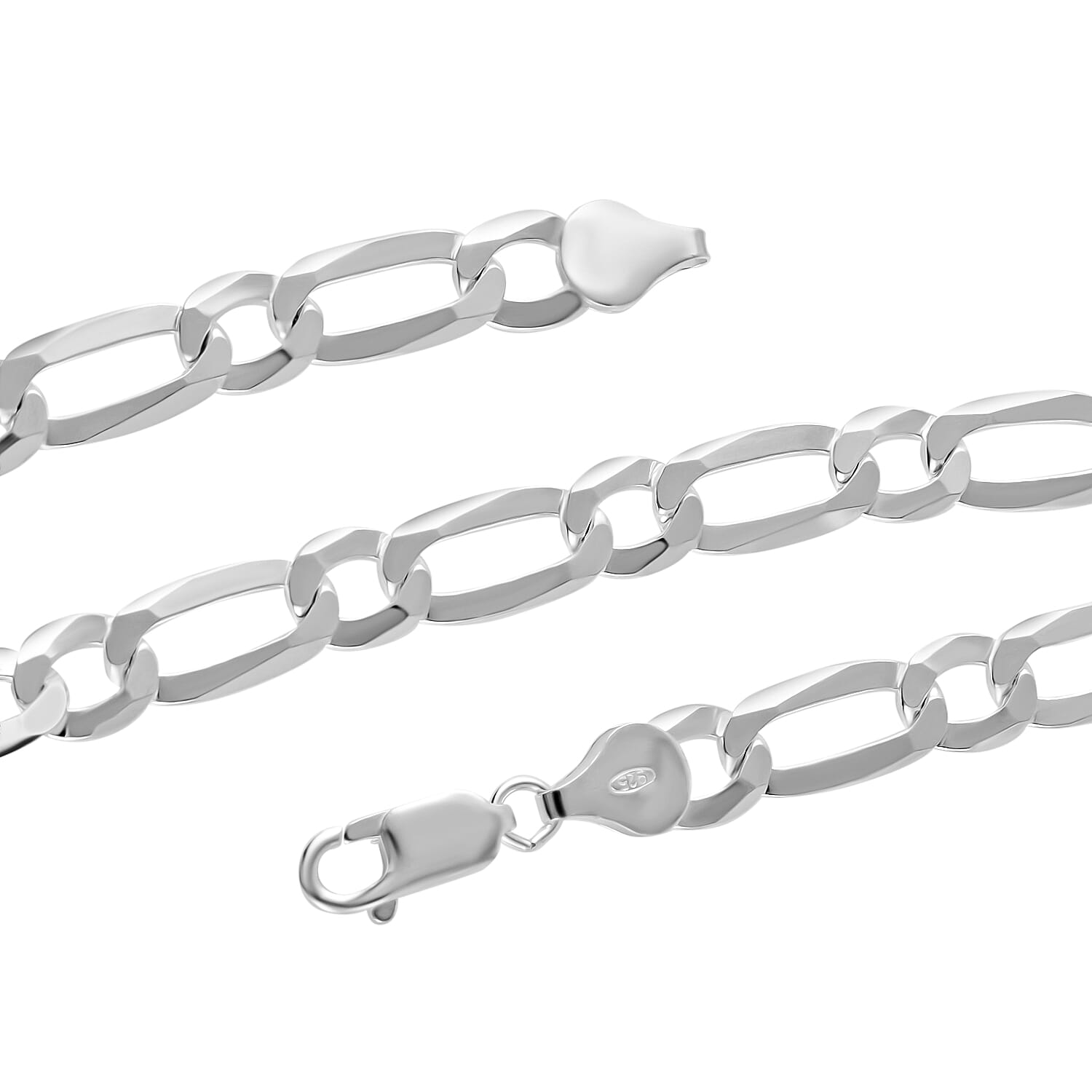 One Time Deal - Sterling Silver Bracelet (Size - 7.5) With Lobster Clasp Silver Wt 9.4 gms