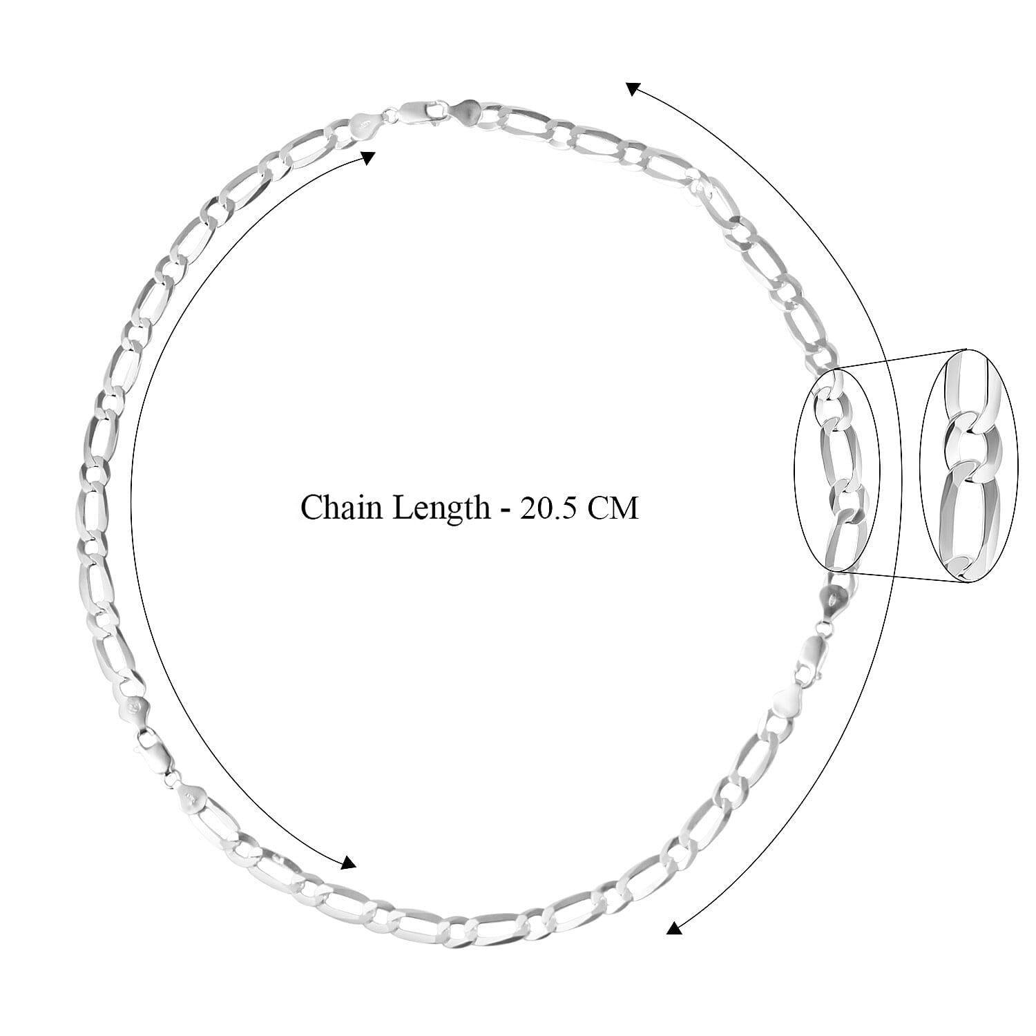 One Time Deal - Sterling Silver Bracelet (Size - 7.5) With Lobster Clasp Silver Wt 9.4 gms