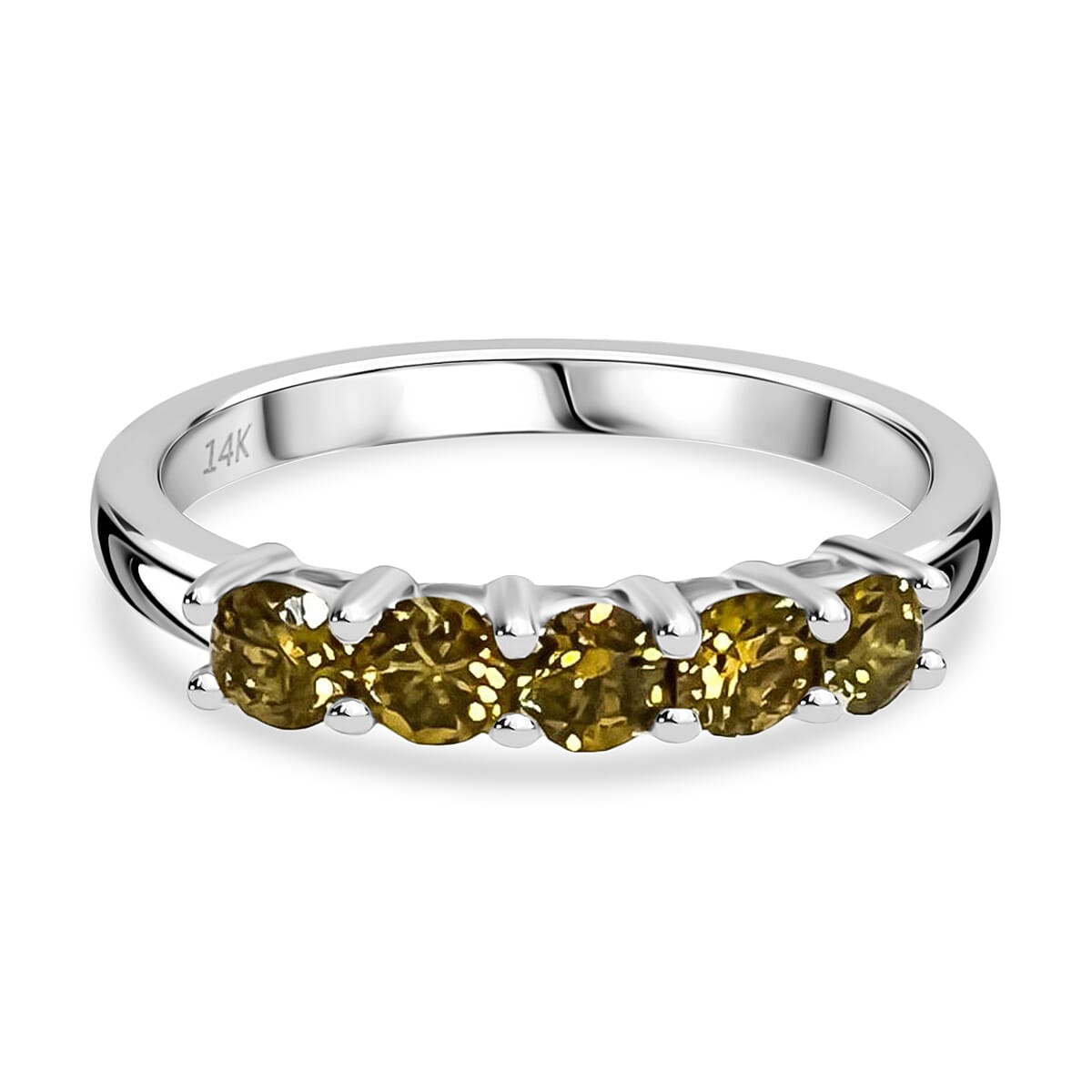 Luxuriant Diamond 14K White Gold VS Lab Grown Yellow Diamond Ring