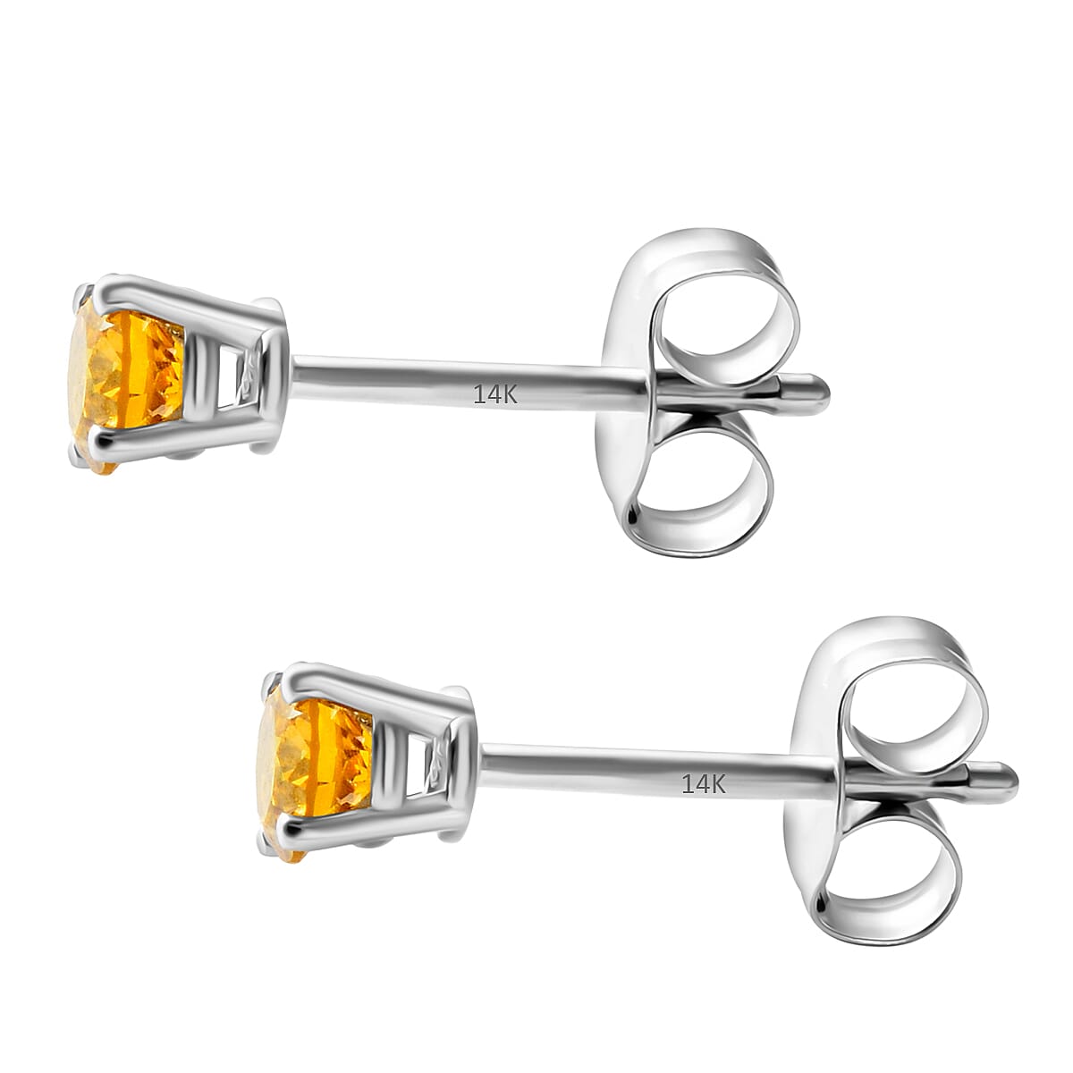 Luxuriant Diamond - 14K White Gold Lab Grown Yellow Diamond Earring With Push Back 0.25 Ct. Luxuriant Diamond - 14K White Gold Lab Grown Yellow Diamond Earring With Push Back 0.25 Ct.