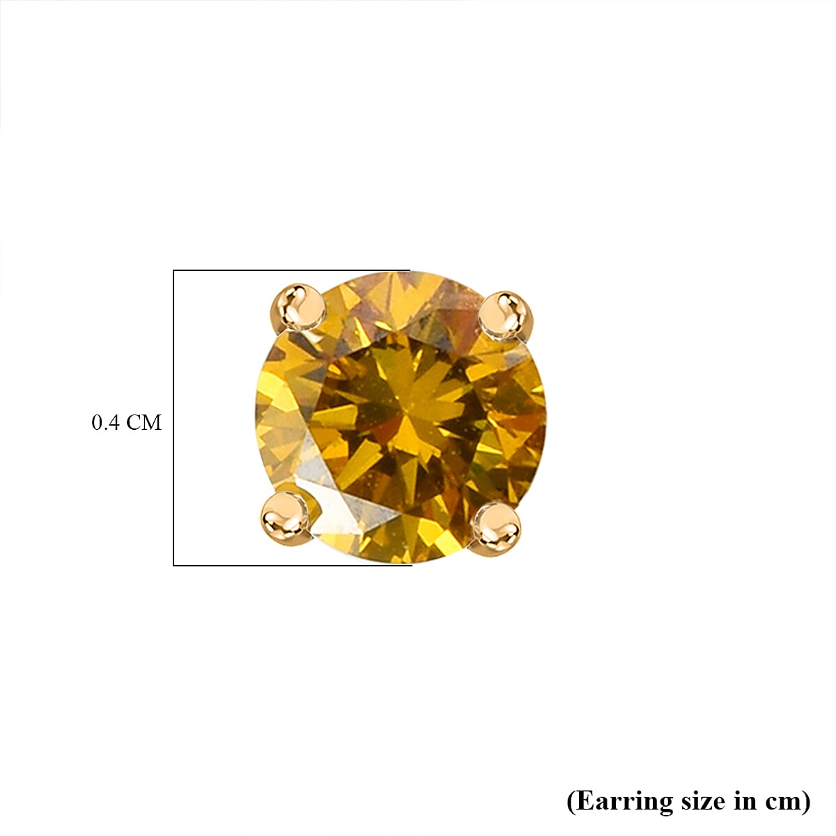 Luxuriant Diamond - 14K Yellow Gold Lab Grown Yellow Diamond Earring With Push Back 0.25 Ct.