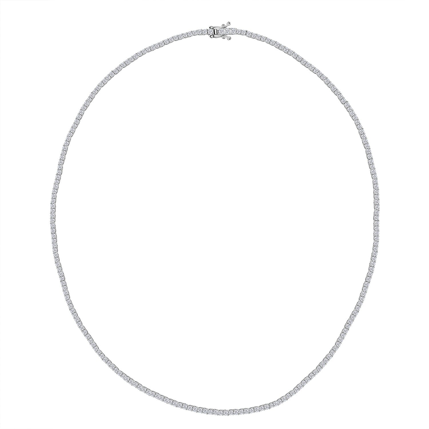 Luxuriant Diamond 14K White Gold (VS-GH) Lab Grown Diamond Necklace (Size - 17) 4.00 Ct, Gold wt. 8.00 Gms.