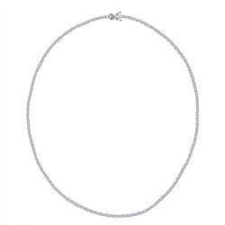 LUXURIANT 4 Ct. Lab Grown Diamond Necklace with Box Clasp in 14K White Gold (VS/G-H) 17 Inch