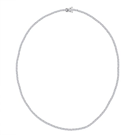 Luxuriant Diamond 14K White Gold (VS-GH) Lab Grown Diamond Necklace (Size - 17) 4.00 Ct, Gold wt. 8.00 Gms.