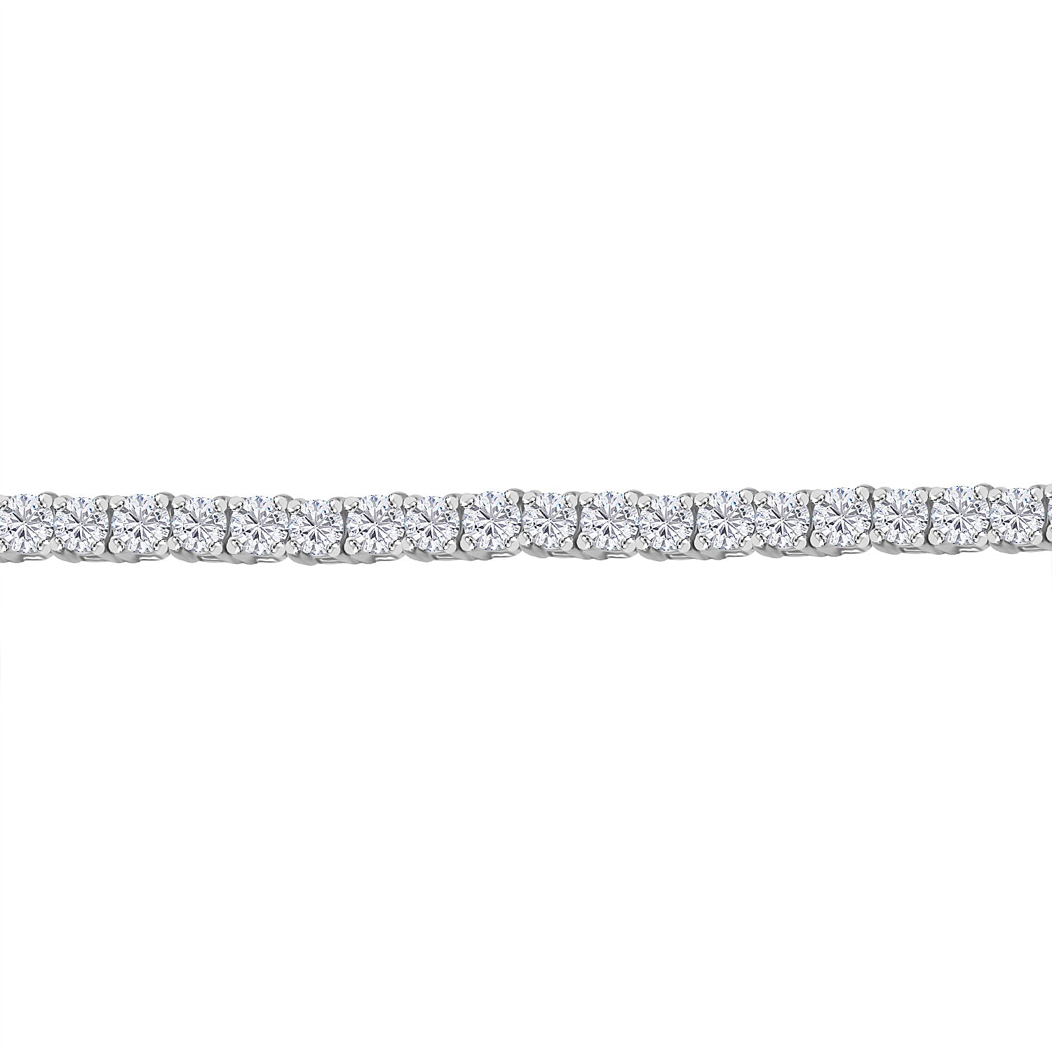 Luxuriant Diamond 14K White Gold (VS-GH) Lab Grown Diamond Necklace (Size - 17) 4.00 Ct, Gold wt. 8.00 Gms.