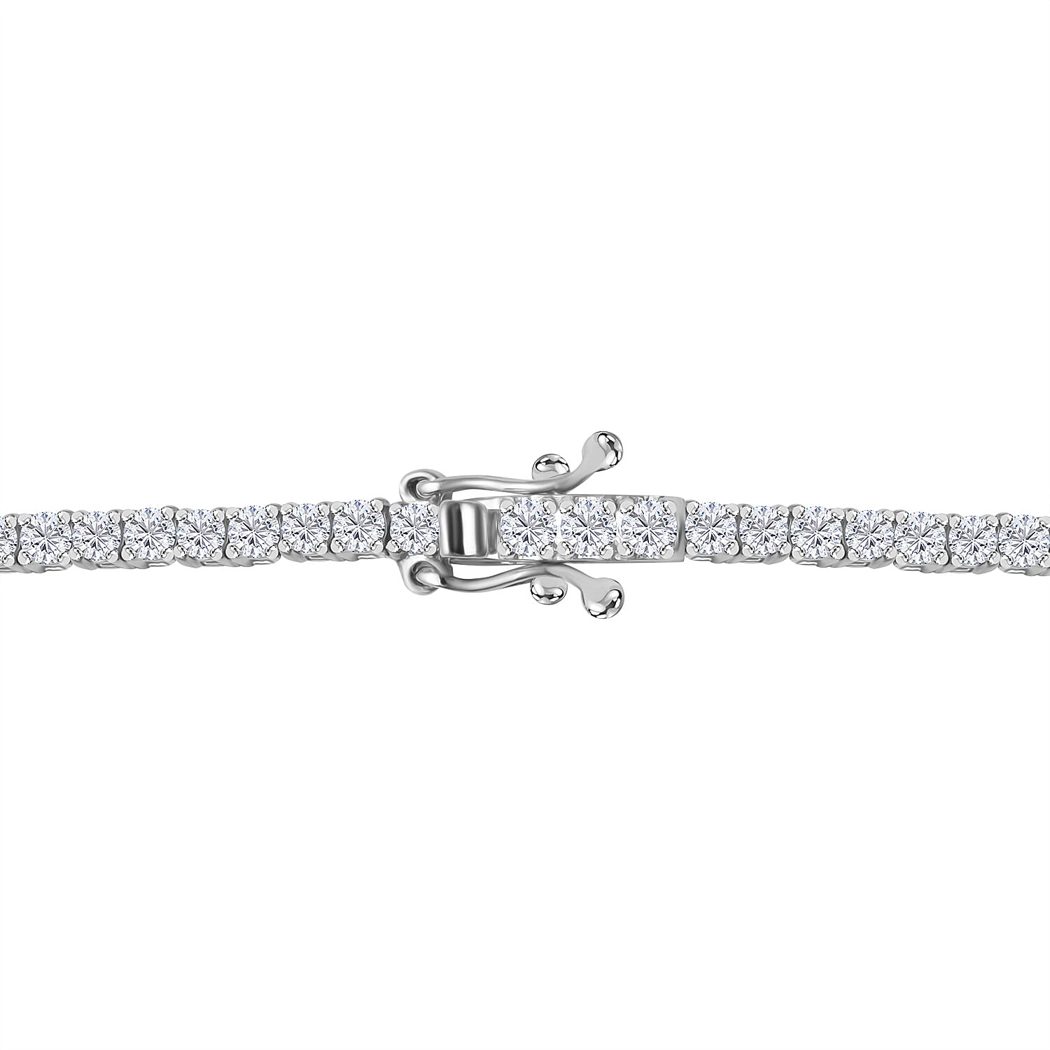 Luxuriant Diamond 14K White Gold (VS-GH) Lab Grown Diamond Necklace (Size - 17) 4.00 Ct, Gold wt. 8.00 Gms.