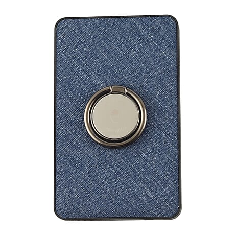 Wireless Power Ring Ultra-Fast 1,500mAh Slim Battery Pack With Phone ring Holder - Blue