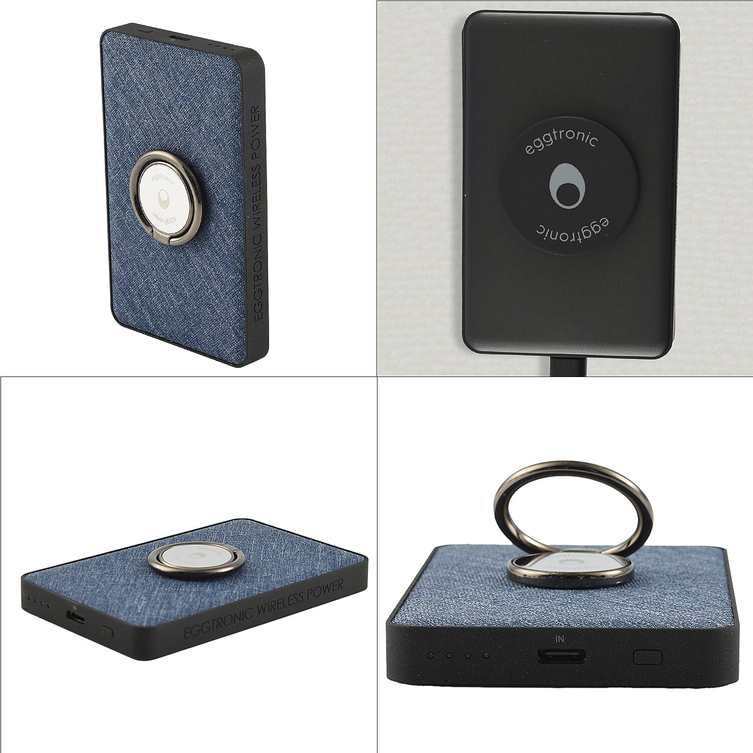 Wireless Power Ring Ultra-Fast 1500mAh Slim Battery Pack With Phone ring Holder