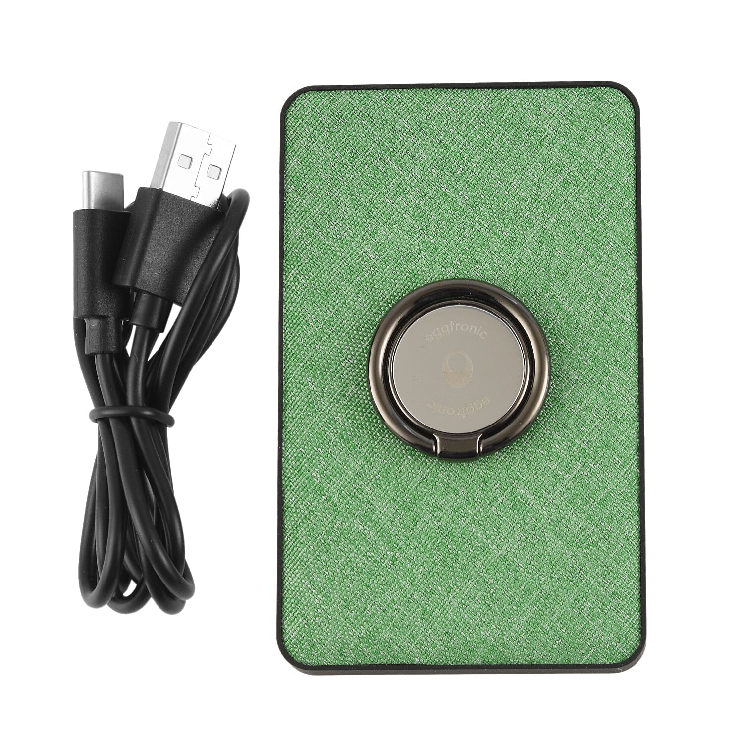 Wireless Power Ring Ultra-Fast 1,500mAh Slim Battery Pack With Phone ring Holder - Green