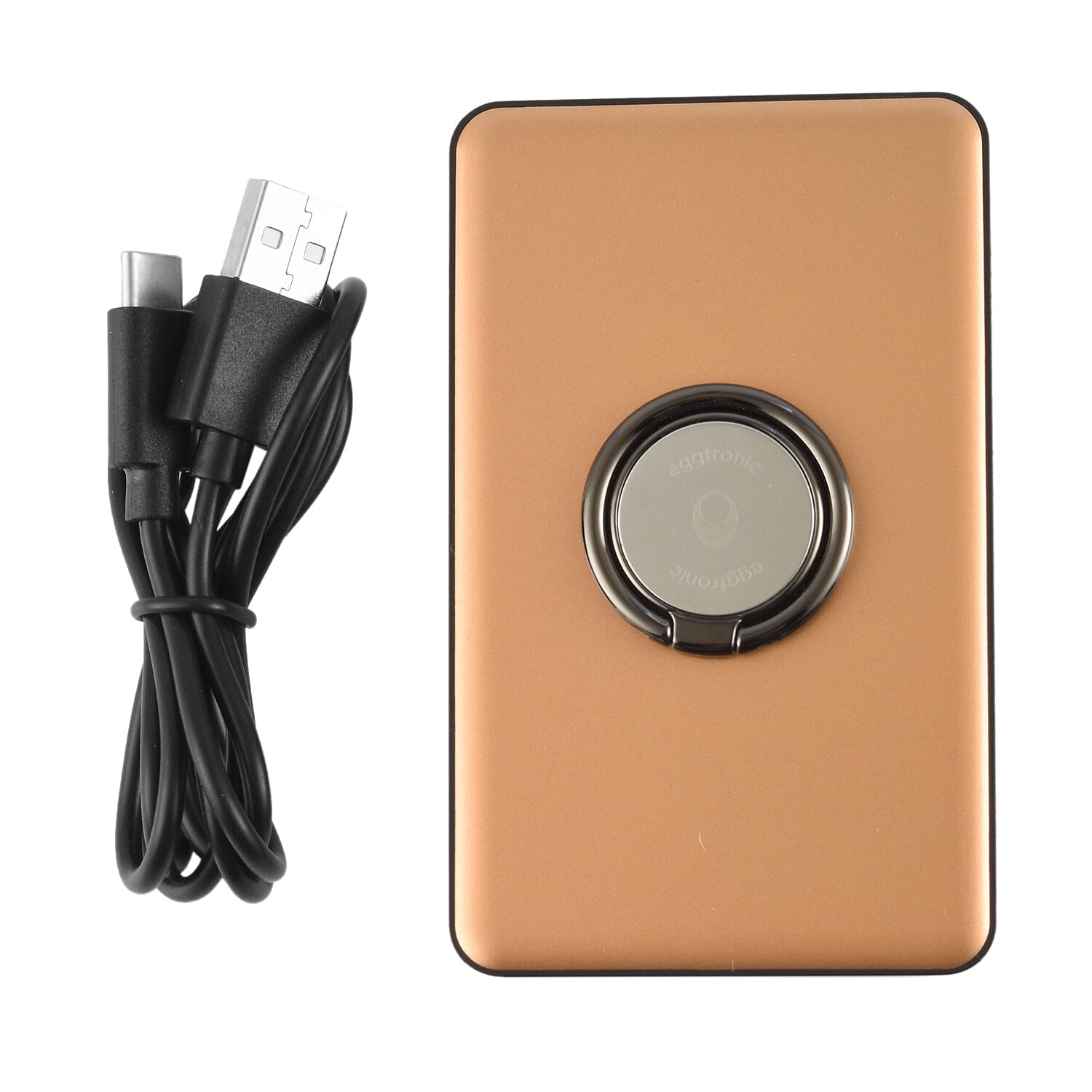 Wireless Power Ring Ultra-Fast 1,500mAh Slim Battery Pack With Phone ring Holder - Gold