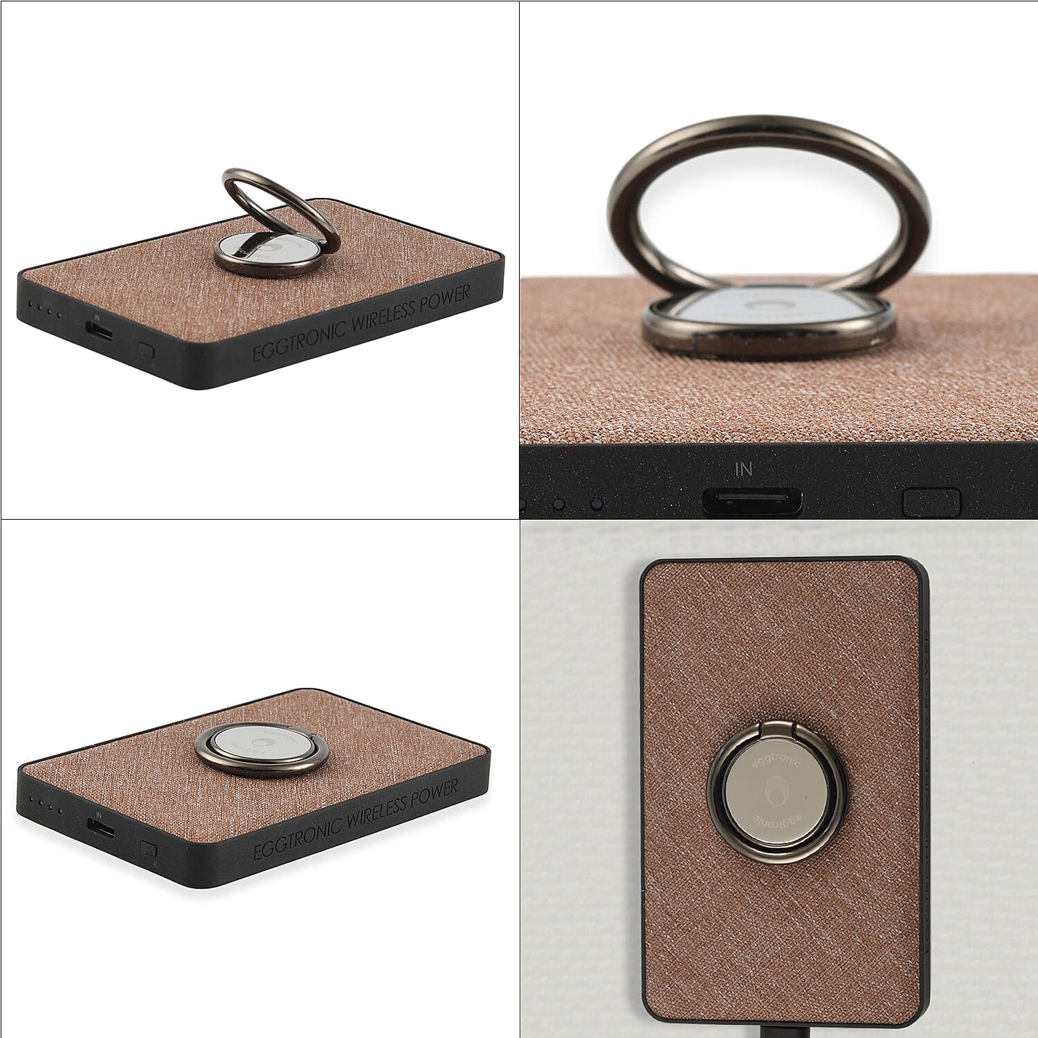 Wireless Power Ring Ultra-Fast 1,500mAh Slim Battery Pack With Phone ring Holder