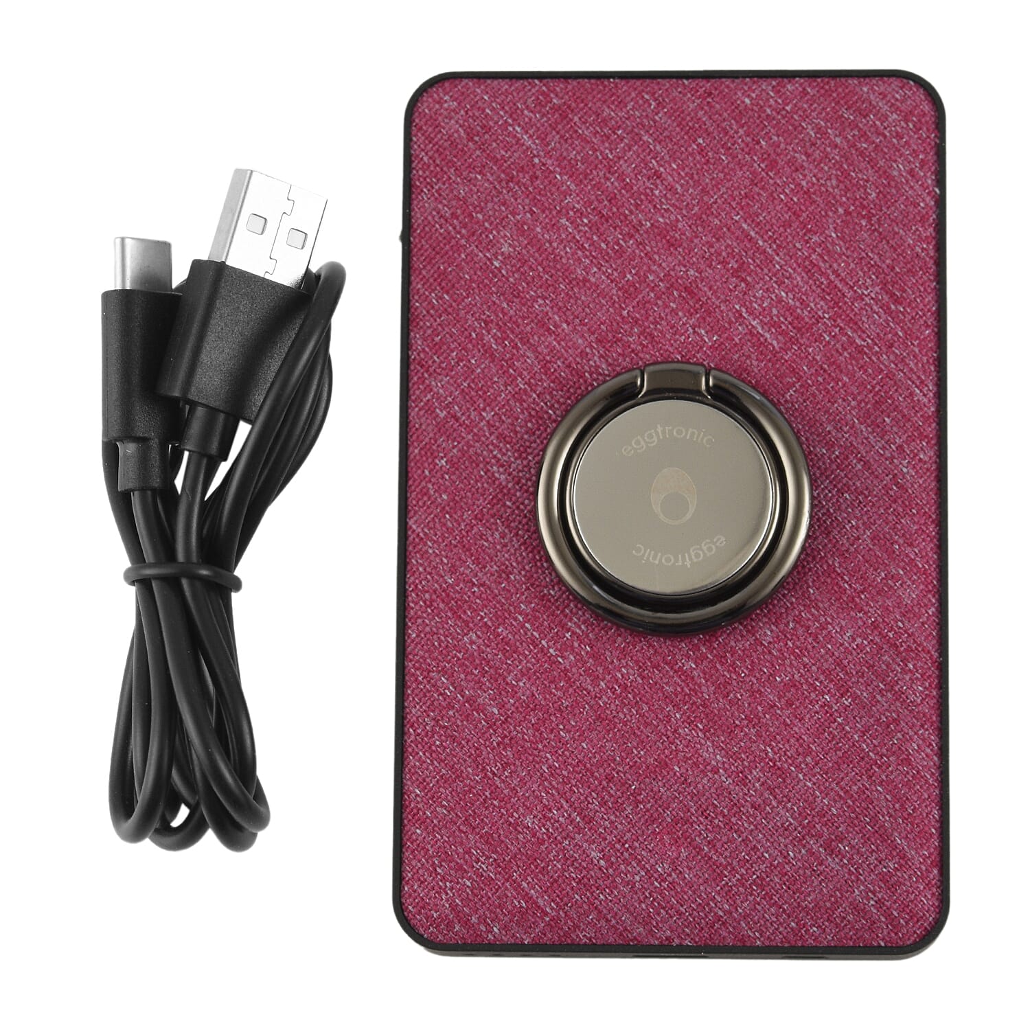 Wireless Power Ring Ultra-Fast 1500mAh Slim Battery Pack With Phone ring Holder - Pink