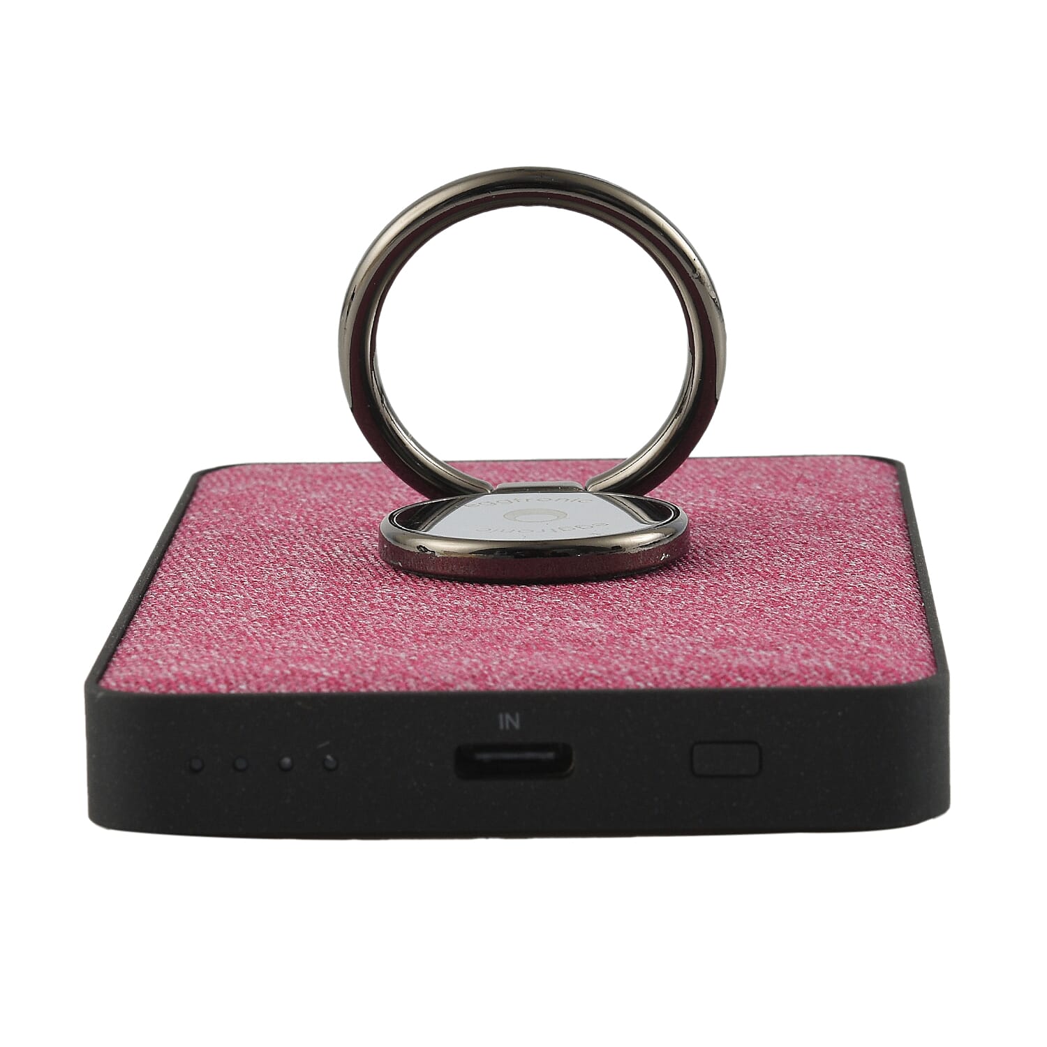 Wireless Power Ring Ultra-Fast 1500mAh Slim Battery Pack With Phone ring Holder - Pink