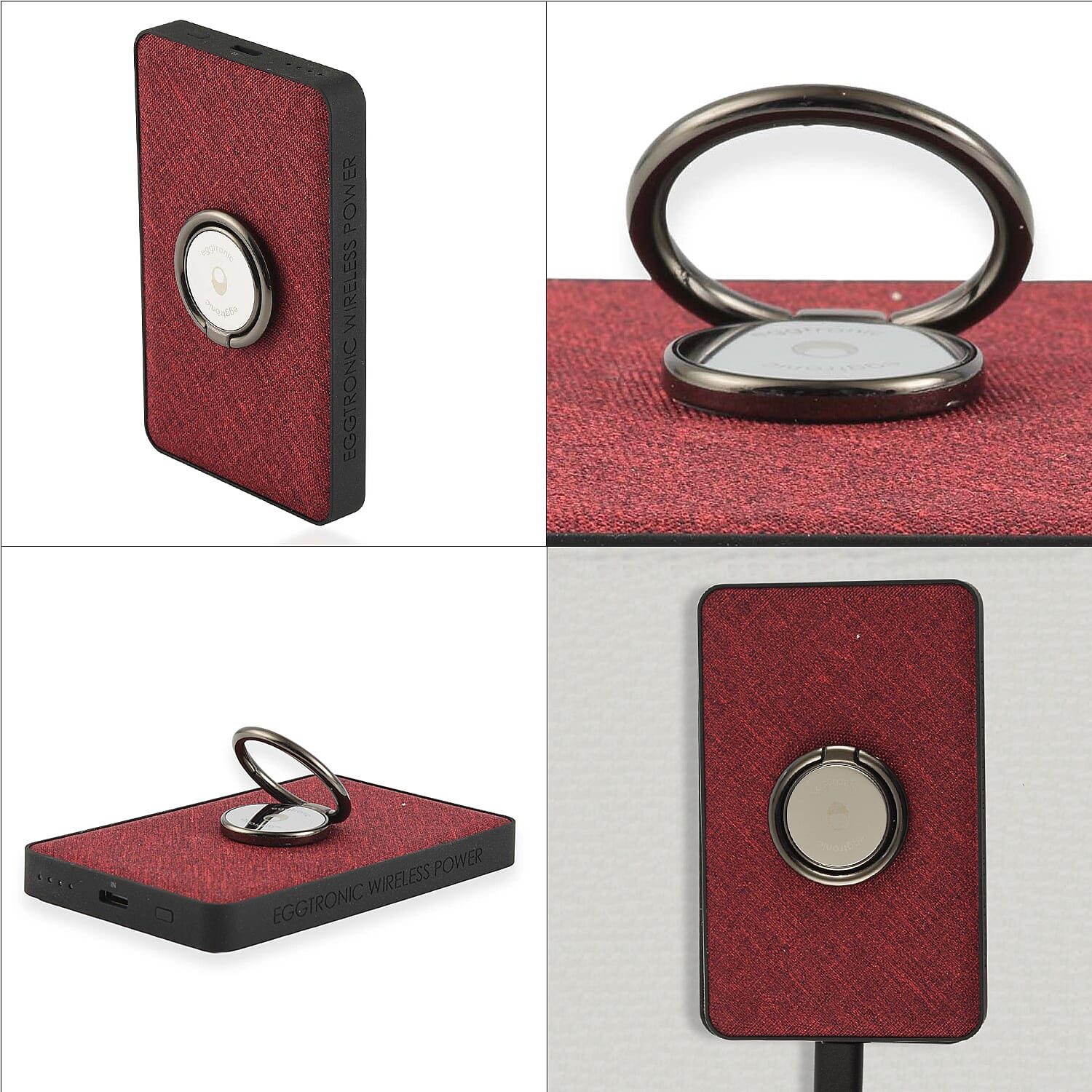 Wireless Power Ring Ultra-Fast 1,500mAh Slim Battery Pack With Phone ring Holder